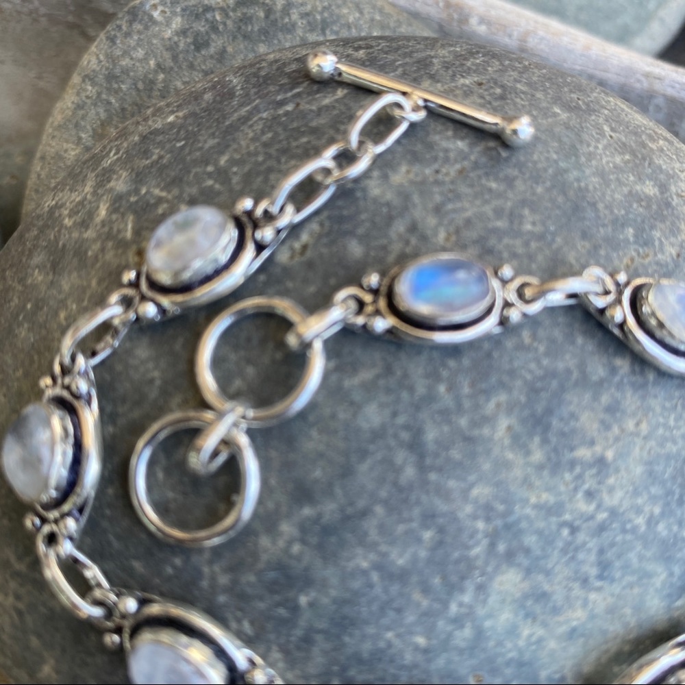 Sundance moonstone bracelet sterling silver stone gemstone tennis birthstone gem - Picture 6 of 10